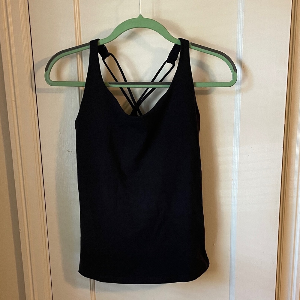 Prana Black Strappy Built in Bra Top